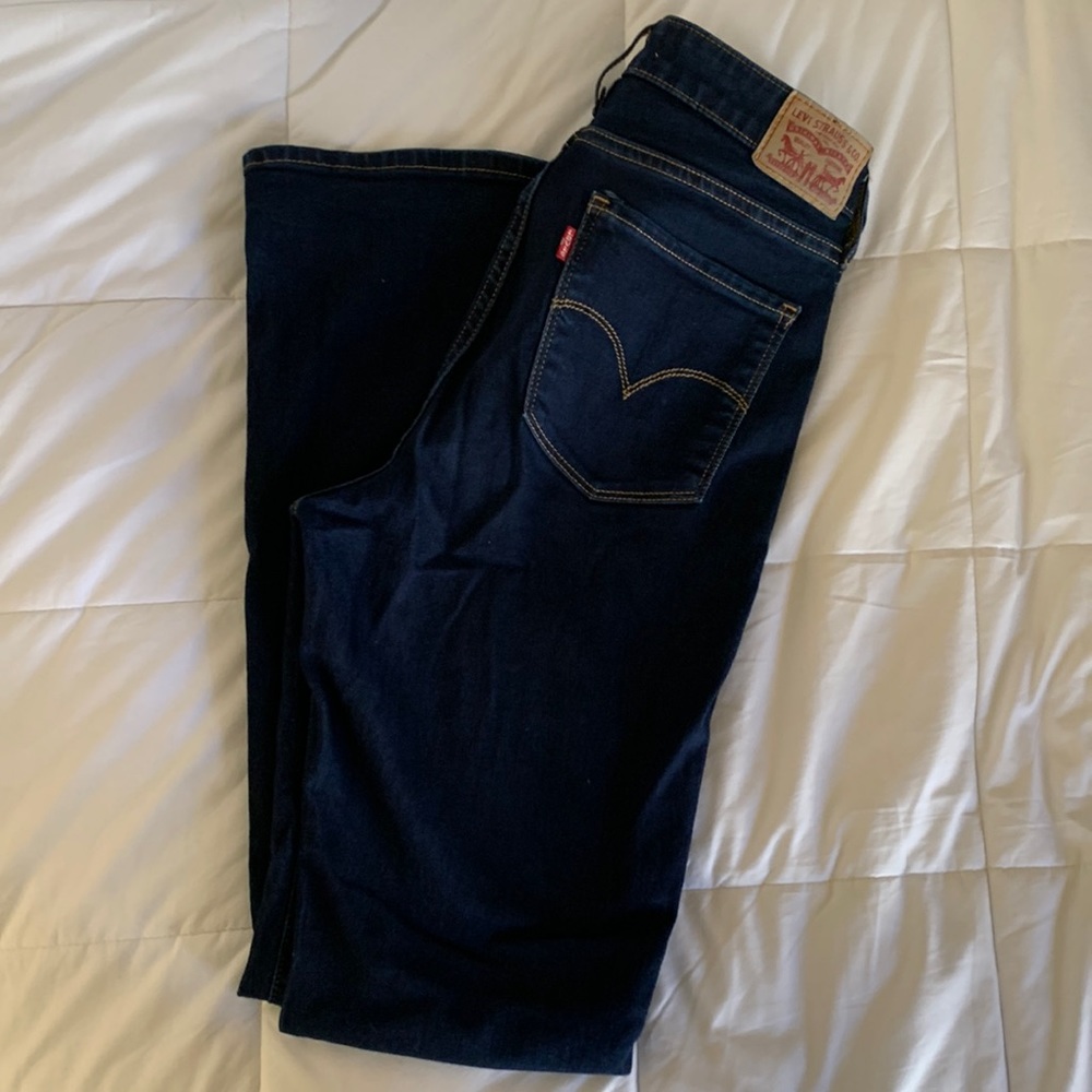 Levi’s Premium Denim 725 High Rise Bootcut Dark Blue Jeans W30L32